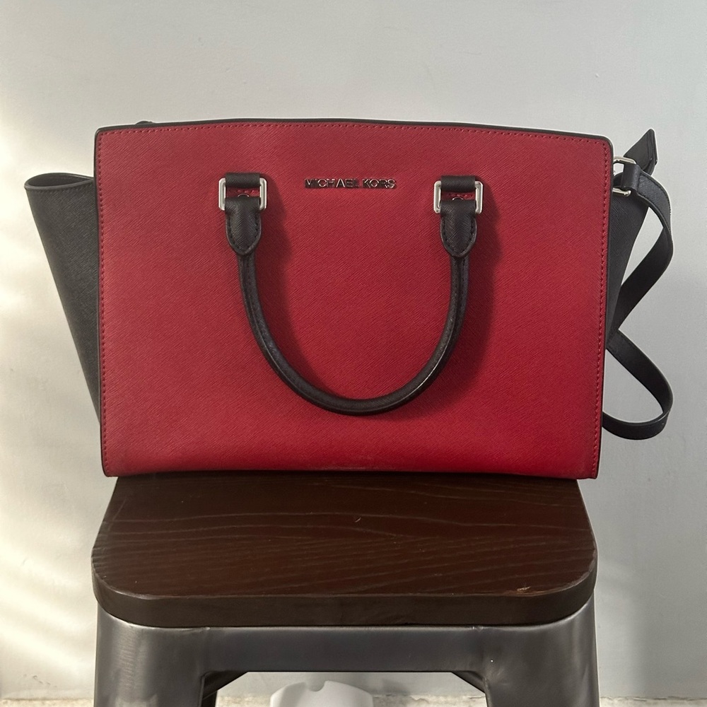 Red and Black Michael Kors Bag